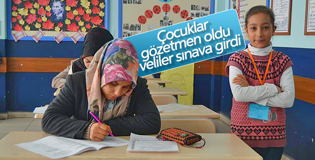 Veliler, çocuklarının gözetiminde sınava girdi