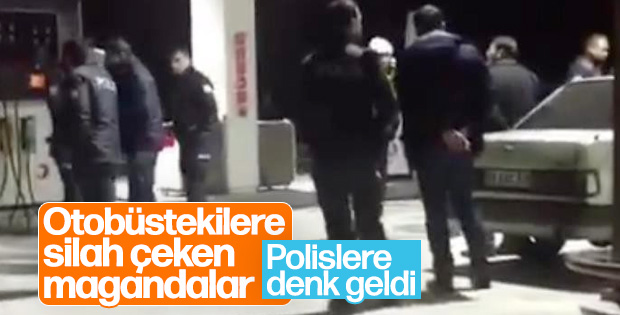 Silah çektiği otobüstekiler polis çıktı