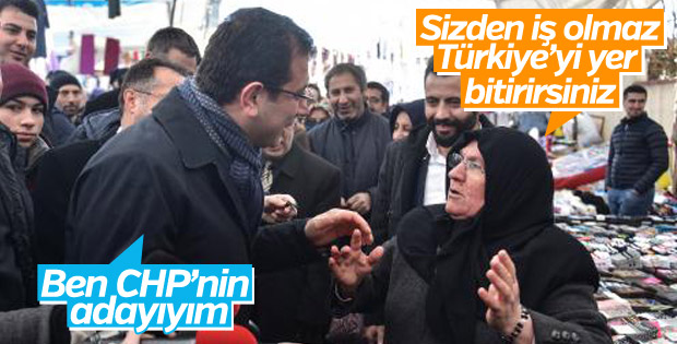 İmamoğlu'na 'CHP ile iş olmaz' diyen yaşlı kadın