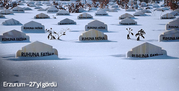 Erzurum'da soğuk hava etkili oluyor