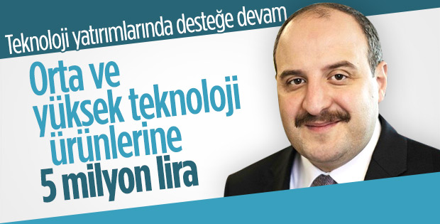 Teknoloji alanındaki ürünlere 5 milyon lira destek