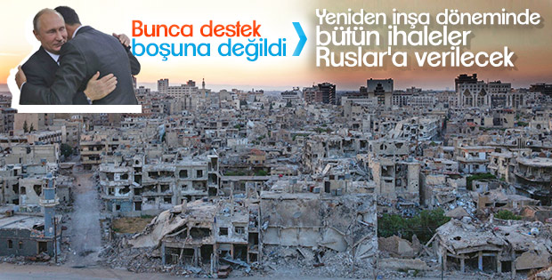 Esad: Suriye'nin yeniden inşasında öncelik Rusların