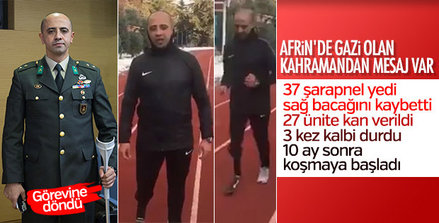 Afrin gazisi Özgür Ocak görevine döndü