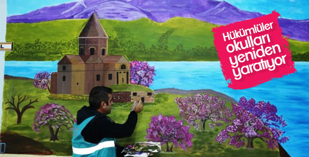 Eskişehir ve Van'da okullar hükümlülerle güzelleşiyor