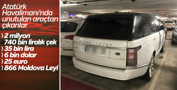 Havalimanına bırakılan araçtan servet çıktı
