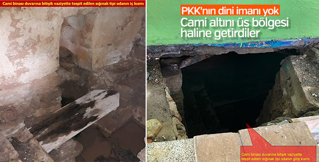 Teröristler caminin altına sığınak yapmışlar