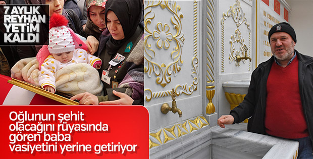 Afrin şehidinin vasiyetini babası gerçekleştirdi
