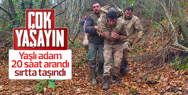 Jandarma kayıp adamı bulup sırtında taşıdı