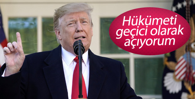 ABD'de hükümet geçici olarak açıldı