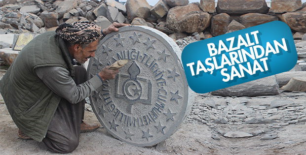 35 yıldır bazalt taşlarını sanat eserine dönüştürüyor