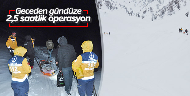 Kar yolları kapayınca yaşlı kadına 1 saatte ulaşıldı