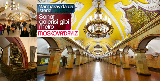 Yer altı müzesi Moskova Metrosu'na girdik