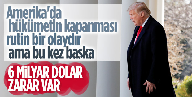 ABD'de hükümet kapanmasının bedeli 6 milyar dolar