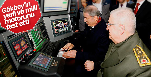 Bakan Akar Gökbey'in turboşaft motorunu test etti