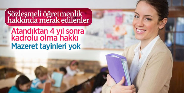 Sözleşmeli öğretmenler 4 yıl sonra kadrolu olabilecekler