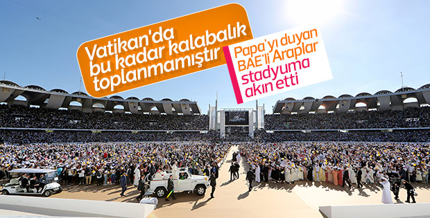 Papa BAE'de stadyumda ayin yaptı