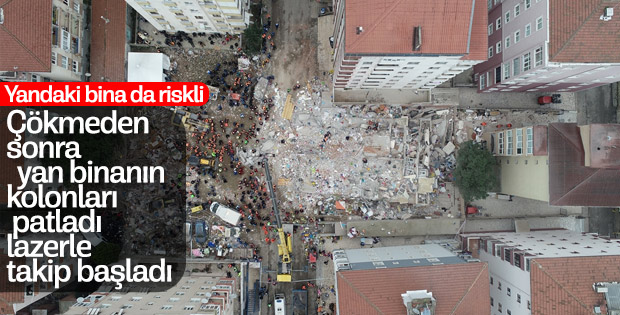 Kartal'da çöken binanın yanındaki bina da riskli