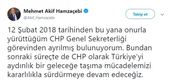 Akif Hamzaçebi'nin istifa nedeni aday tartışması