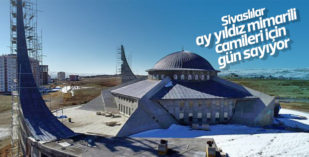 Ay yıldız mimarili cami açılışa hazırlanıyor