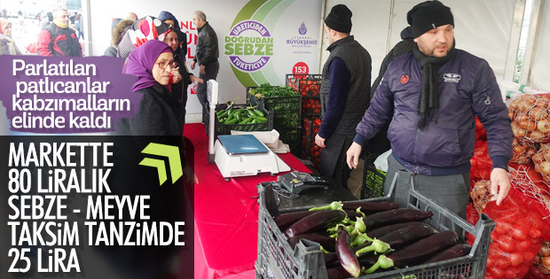 Taksim Meydanı'na da tanzim satış noktası kuruldu