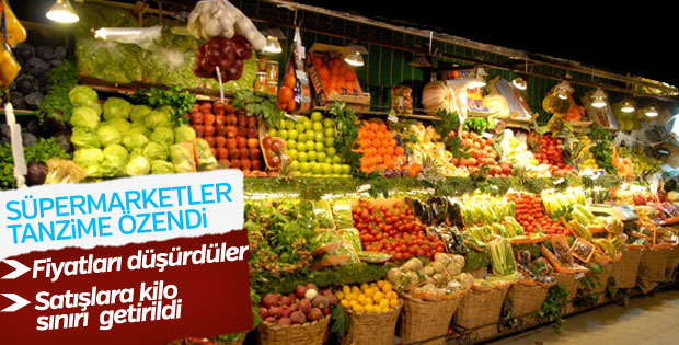 Süpermarketler de sebzelere kilo sınırı koydu