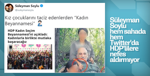 Süleyman Soylu, HDP'ye Twitter'da da göz açtırmıyor