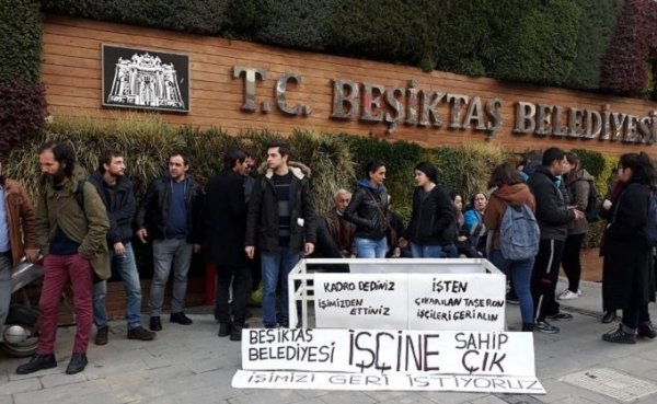 Beşiktaş Belediyesi çalışanları greve gitti