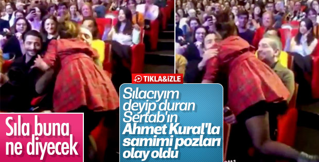 Sertab Erener, Ahmet Kural'ı öperek karşıladı