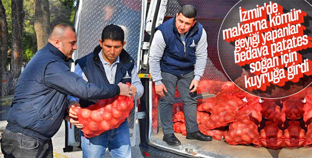 CHP İzmir'de bedava patates-soğan dağıtıyor