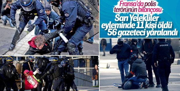 Sarı Yelekliler'in gösterilerinde polis şiddeti bilançosu