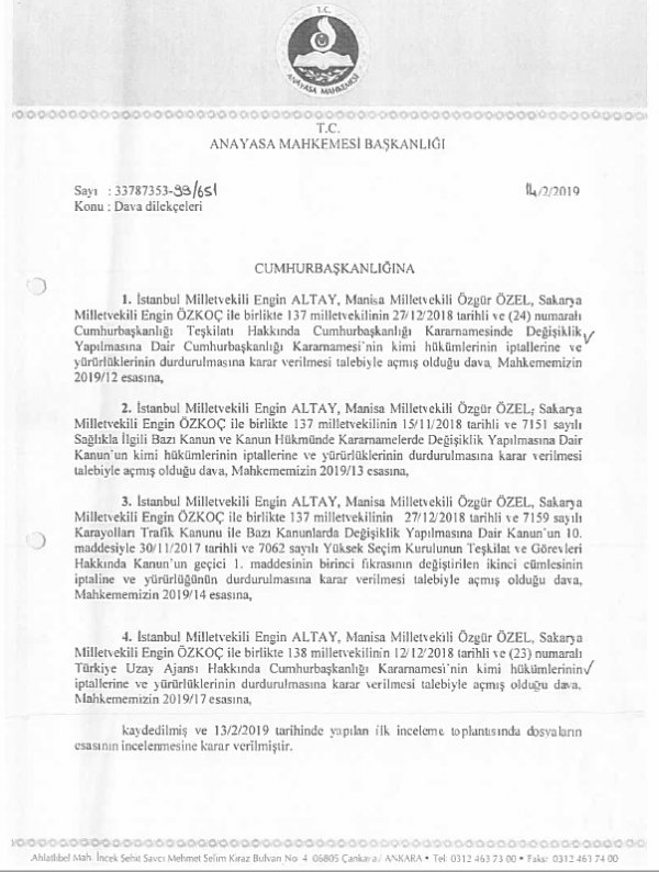 CHP Uzay ajansının iptali için Anayasa Mahkemesi'ne başvurdu