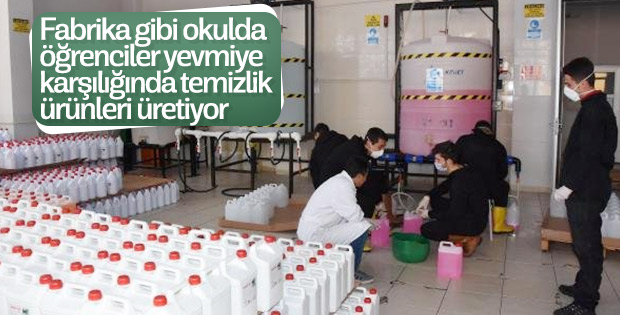 Öğrenciler 600 ton temizlik malzemesini üretip satıyor
