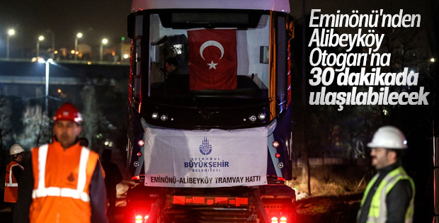 Eminönü-Alibeyköy tramvay hattında test sürüşü başlıyor