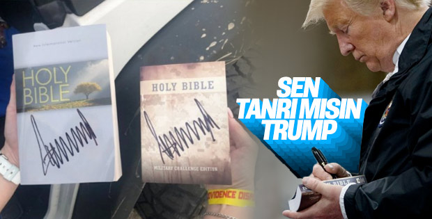 Trump hortumun vurduğu Alabama’da İncil imzaladı