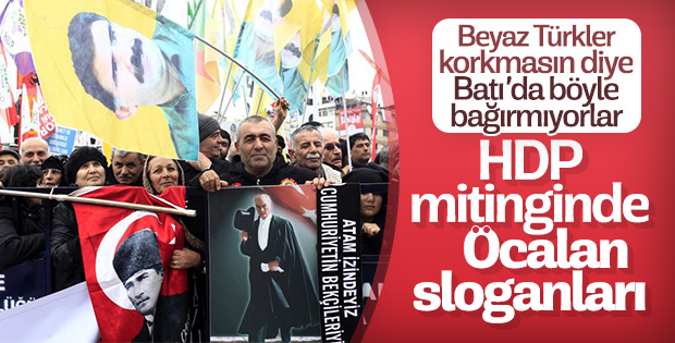 HDP mitinginde ‘Kürdistan’ ve ‘Öcalan’ propagandası