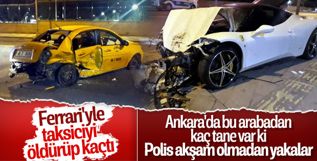 Lüks aracın sürücüsü taksiye çarptı, kaçtı