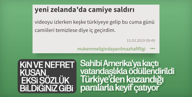 Yeni Zelanda olayı sonrası Ekşi Sözlük'te nefret sözleri