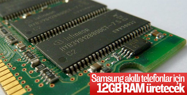 Samsung, telefonlar için 12GB RAM üretimine başladı