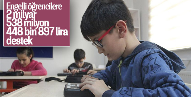 Engelli öğrencilere 2 milyar 538 milyon liralık destek