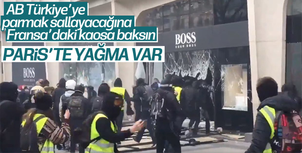 Fransa sokakları bir kez daha savaş alanına döndü