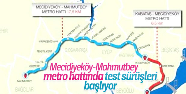 Mecidiyeköy-Mahmutbey metrosunda hazırlıklar sürüyor