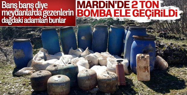 Mardin'de yakalanan 2 ton amonyum nitrat imha edildi