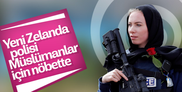Terör mağdurları için başörtü takan Yeni Zelanda polisi