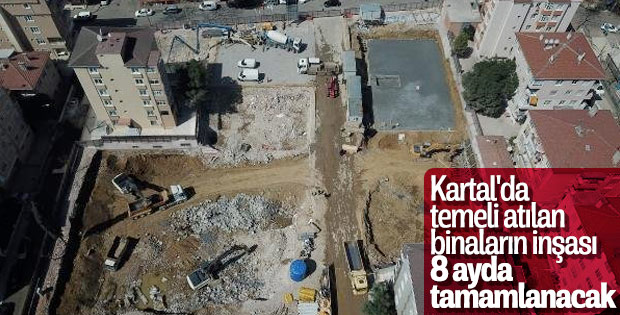 Kartal'da çöken binaların yapımı kısa sürede sona erecek