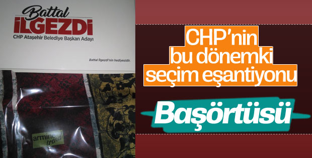 Battal İlgezdi Ataşehir'de başörtüsü dağıttı
