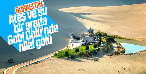 Photoshop değil: Çöl ortasında hilal gölü