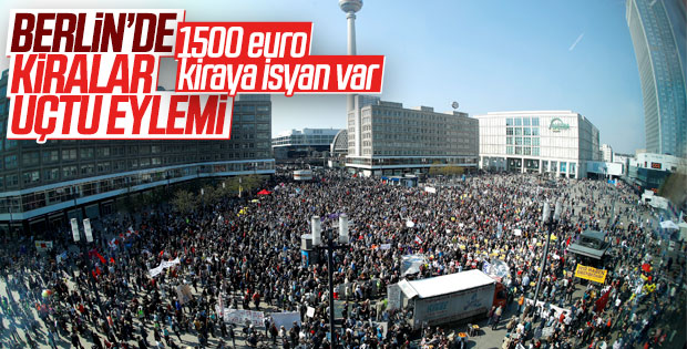 Berlin'de halk artan kiralar nedeniyle sokaklarda