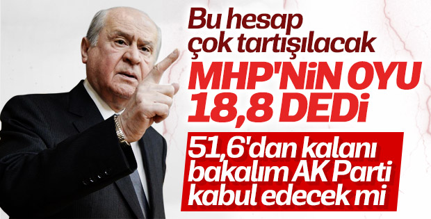 Bahçeli: MHP'nin oyu yüzde 18,8