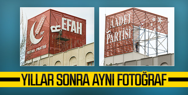 Saadet Partisi'nin çatısındaki amblem kaldırıldı