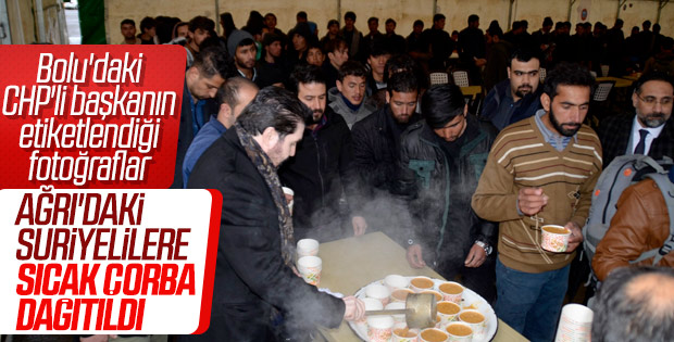 Savcı Sayan göçmenlere çorba dağıttı